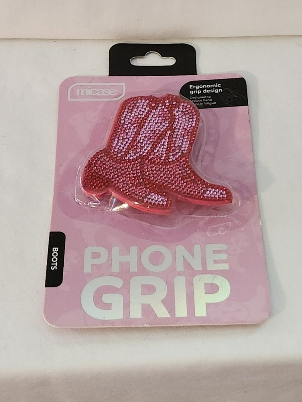 Micase phone grip pink cowboy boots NIP